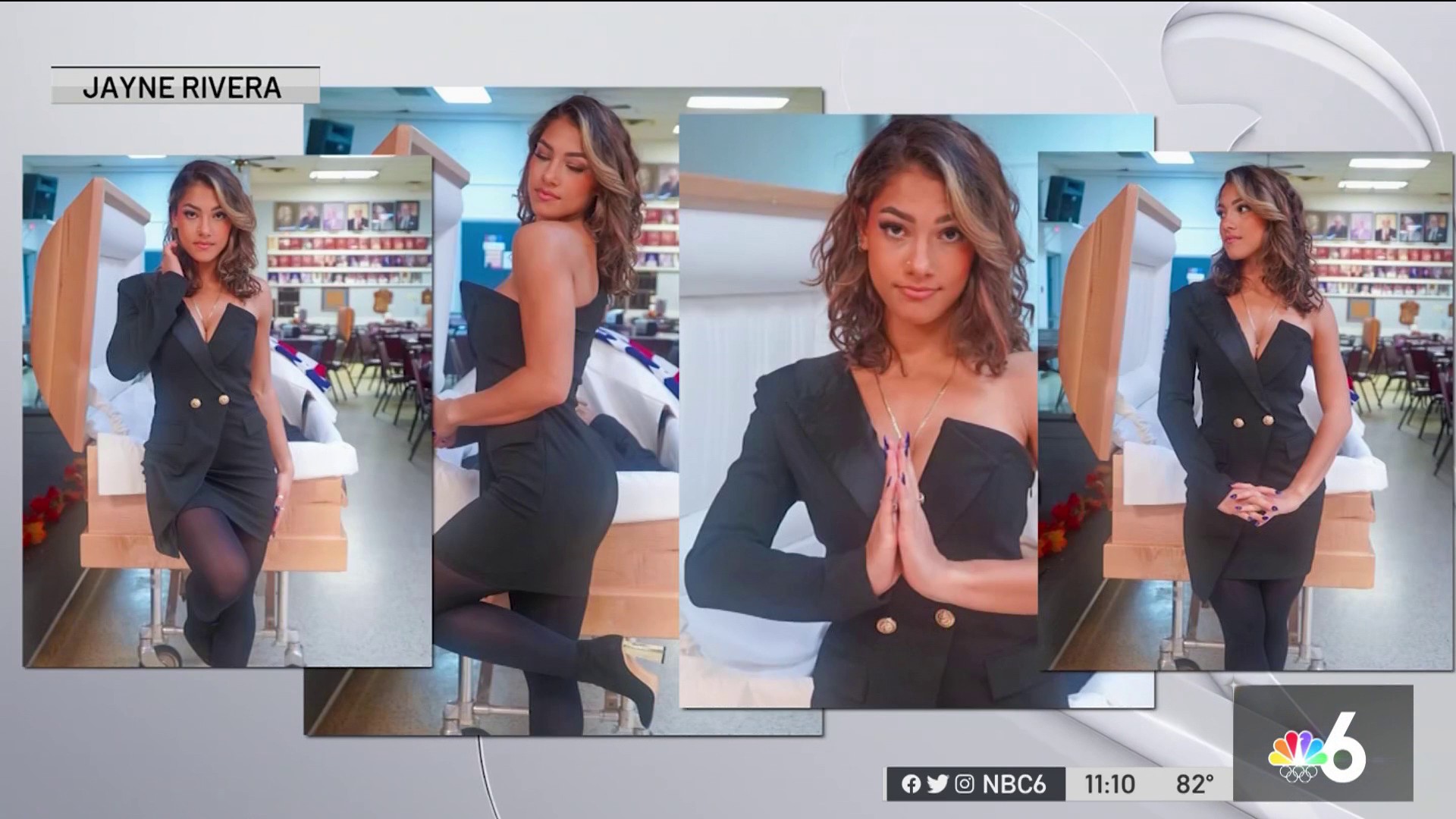 La pose déjantée de Jayne Rivera devant le cercueil de son père lui